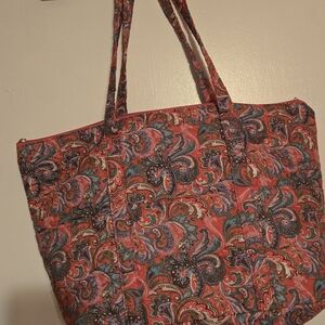 Paisley Tote Bag - Red and Blue